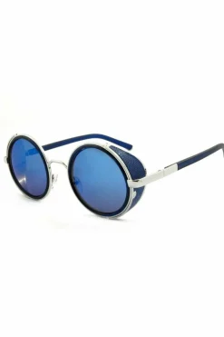 Sunglasses^East Village 'Freeman' Round With Side Shield In Blue