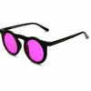 Sunglasses^East Village 'Haymaker' Round Sunglass With Pink Lens Black