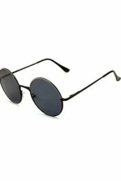 Sunglasses^East Village Metal Round White With Smoke Lens Black