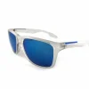 Sunglasses^East Village Square Clear Sunglasses With Mirror Lens Blue