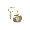 Jewellery^Elka London Alexa Creole With Blackip Dangle Gold