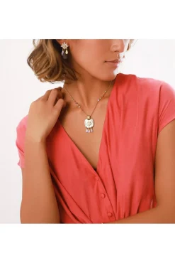 Jewellery^Elka London Alexa Square Pendant Necklace Gold