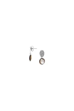 Jewellery^Elka London Dita Organic Post Earrings Blacklip Silver