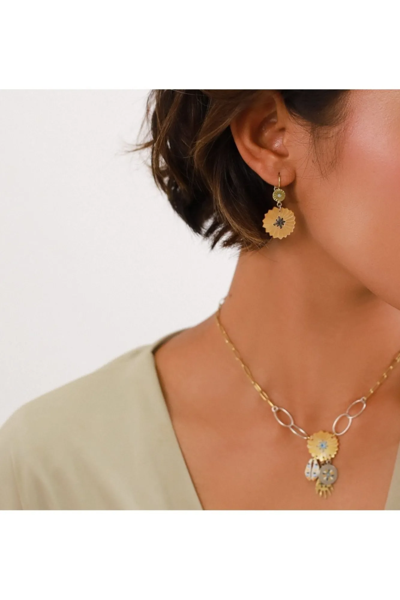Jewellery^Elka London Justine Flower Dangle French Hooks Gold