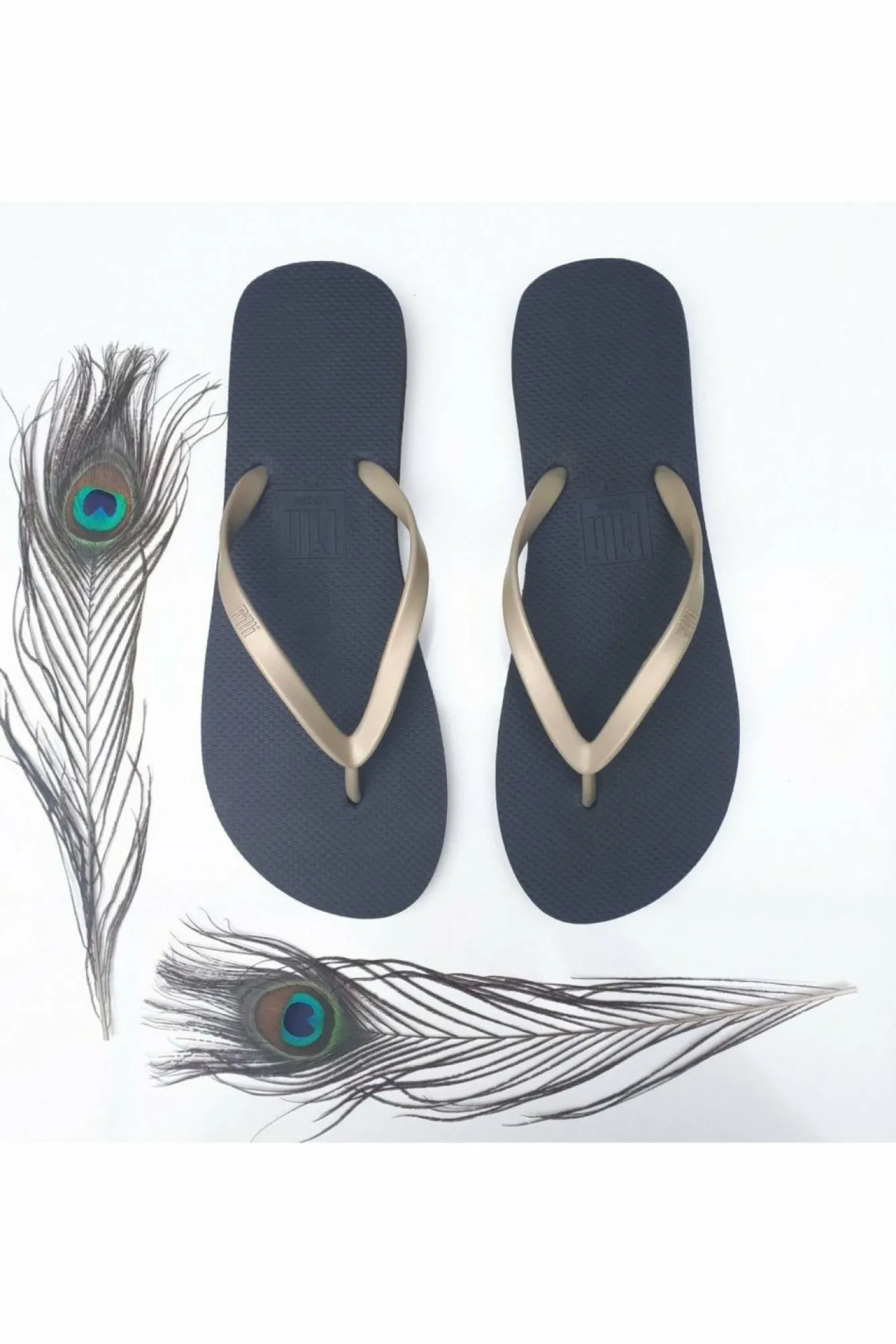 Sandals^Filli London Naked Flip Flops - Gold On Black