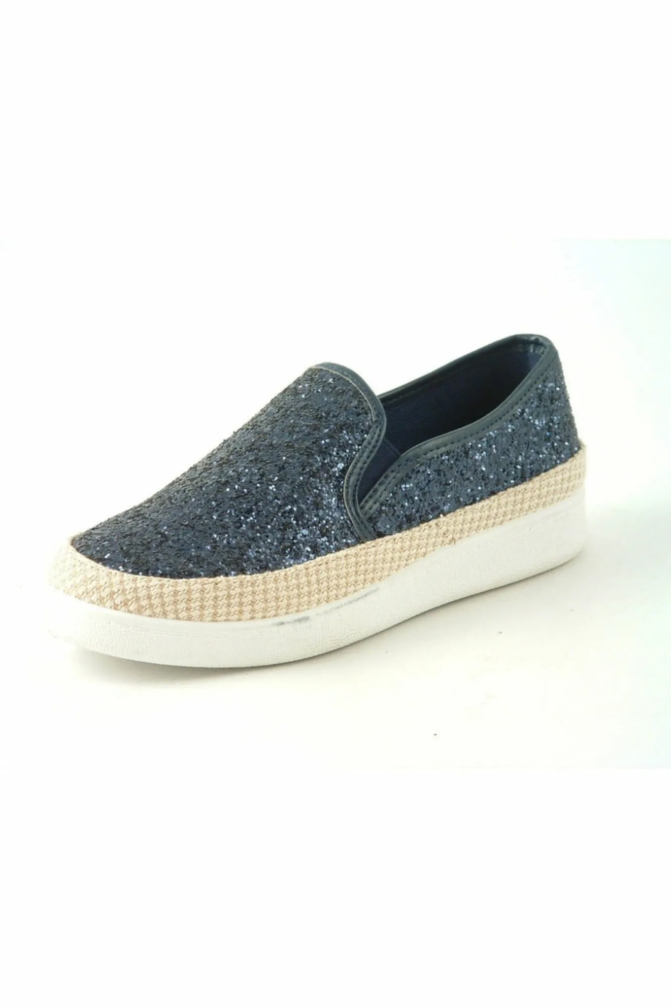 Flats^Glitz Shoes Divine Narla Glitter Espadrille Casual Pumps