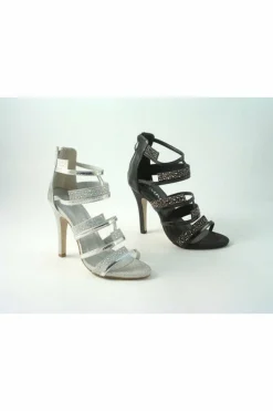 Sandals^Glitz Shoes Ginny Divine Diamante Caged Strap Sandals