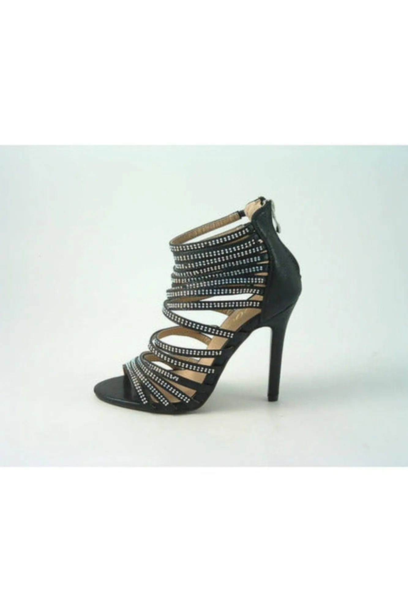 Sandals^Glitz Shoes Kyra Divine Multi Diamante Strap Cage Sandal