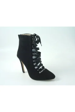 High Heels^Glitz Shoes Ribbon Lace Ankle Boot