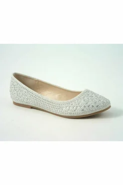 Flats^Glitz Shoes Ricci Divine Diamante Flat Ballerina Shoes