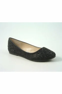 Flats^Glitz Shoes Ricci Divine Diamante Flat Ballerina Shoes
