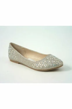 Flats^Glitz Shoes Ricci Divine Diamante Flat Ballerina Shoes