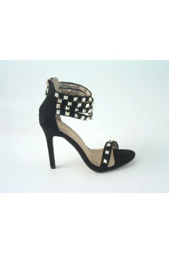 Sandals^Glitz Shoes Rockstar Studded Strap Heeled Sandal