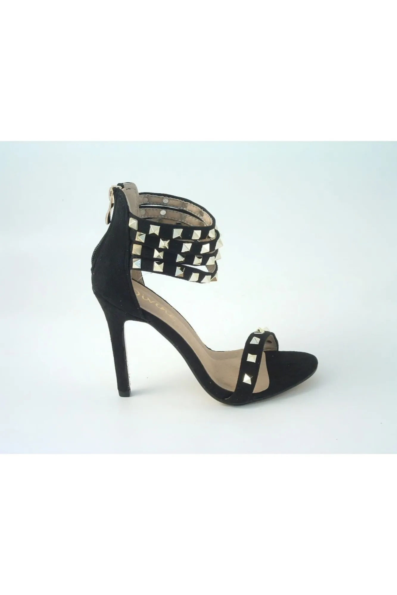 Sandals^Glitz Shoes Rockstar Studded Strap Heeled Sandal