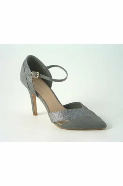 High Heels^Glitz Shoes Roxie Suede N Glitter Dorsey Court Shoe