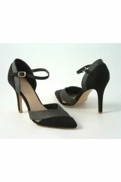 High Heels^Glitz Shoes Roxie Suede N Glitter Dorsey Court Shoe