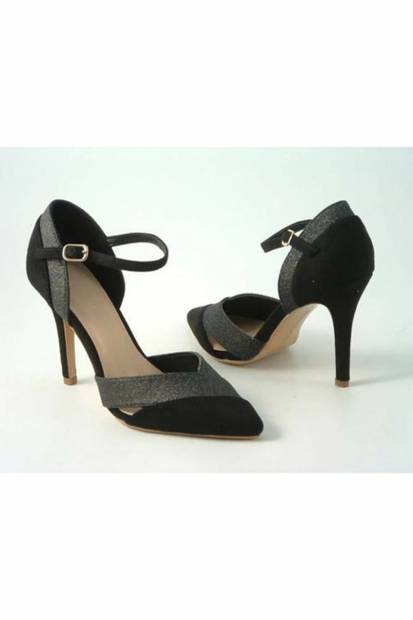 High Heels^Glitz Shoes Roxie Suede N Glitter Dorsey Court Shoe