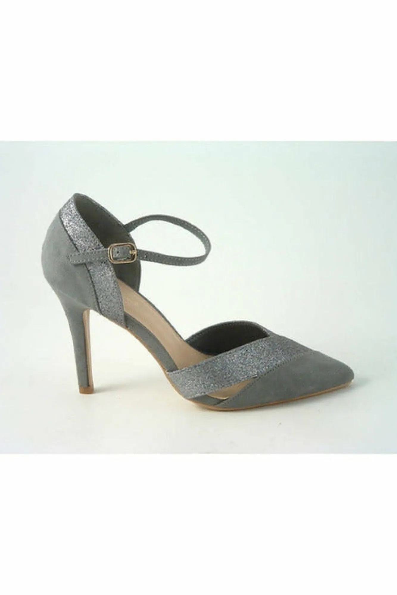 High Heels^Glitz Shoes Roxie Suede N Glitter Dorsey Court Shoe