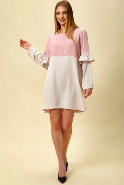 Blouses^Hoxton Gal Colour Block Top With Frill Sleeve White Blossom