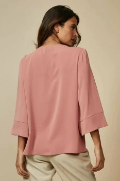 Blouses^Hoxton Gal Layered Top 3/4 Sleeve With Necklace