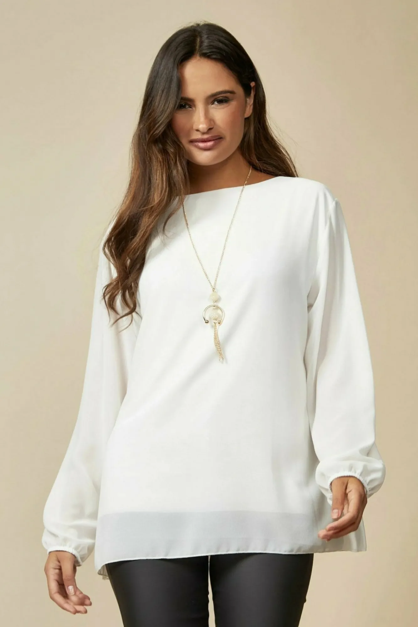 Blouses^Hoxton Gal Oversized Pleated Top With Tulle