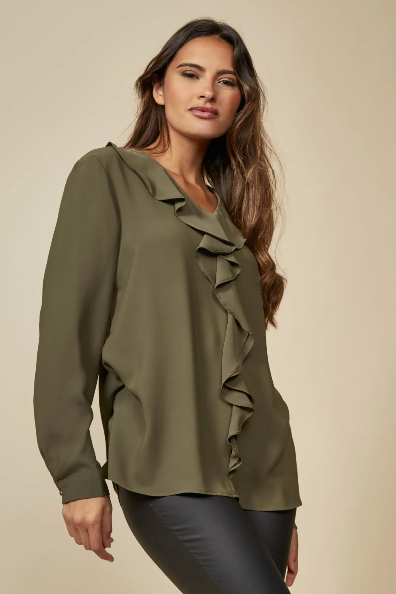 Blouses^Hoxton Gal Oversized Top With Frilled Front