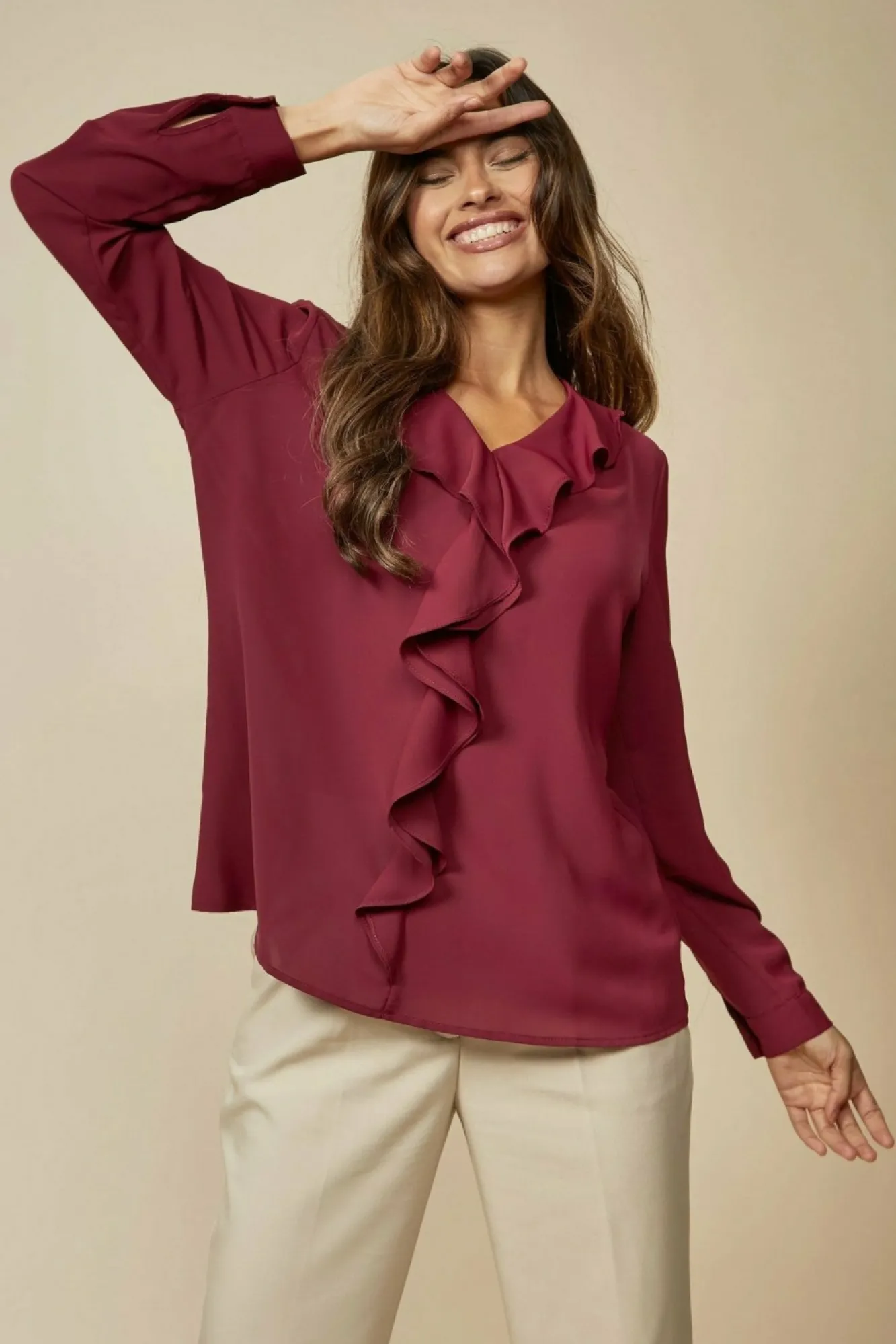 Blouses^Hoxton Gal Oversized Top With Frilled Front