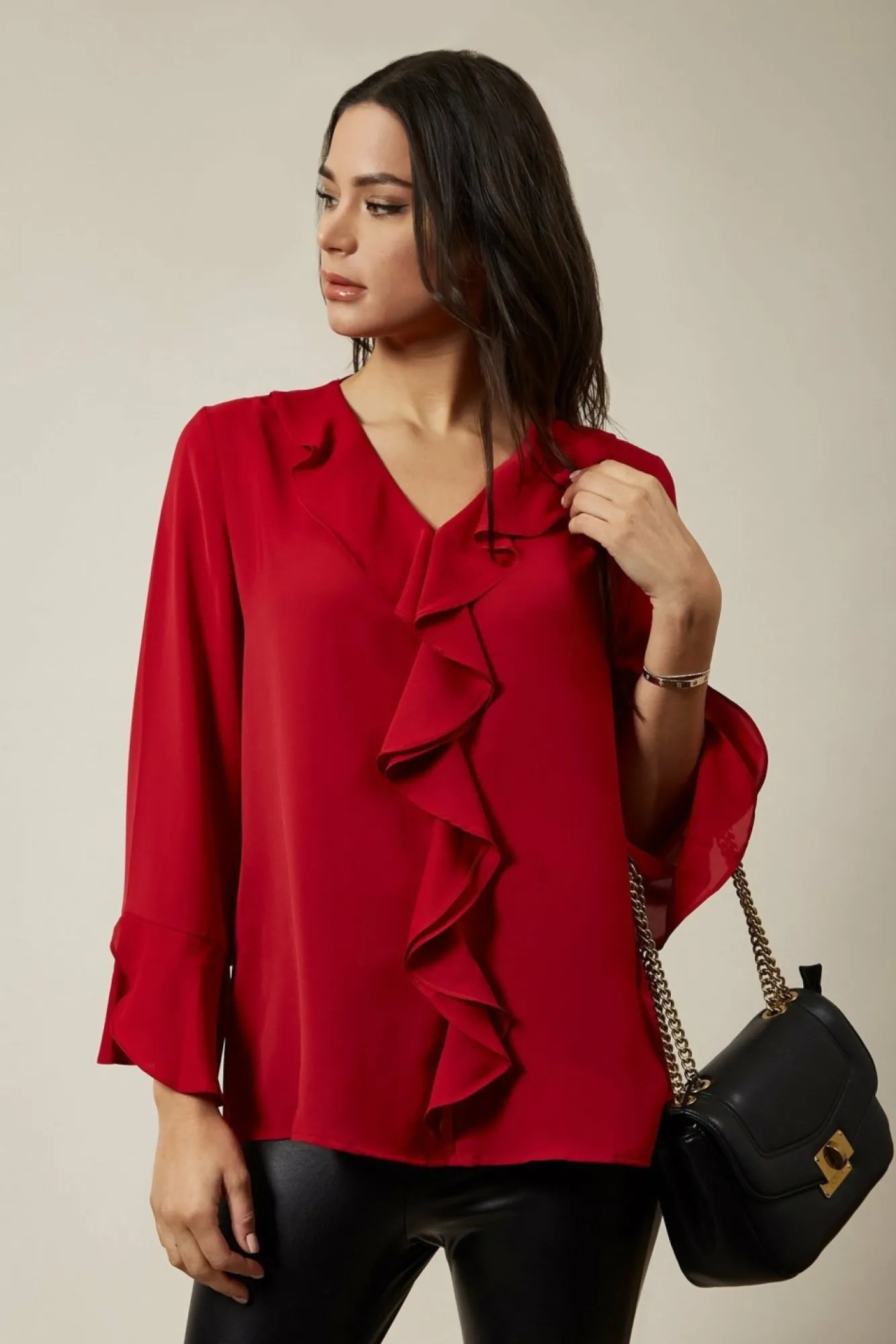 Blouses^Hoxton Gal Oversized Top With Frilled Front