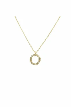 Jewellery^Last True Angel Crystal Cluster Circle Necklace In Gold