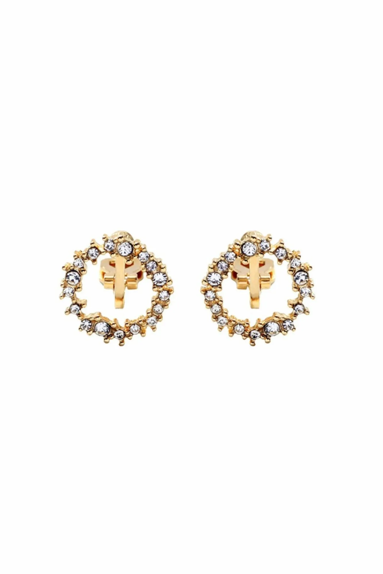 Jewellery^Last True Angel Crystal Cluster Circle Clip On Earring Gold