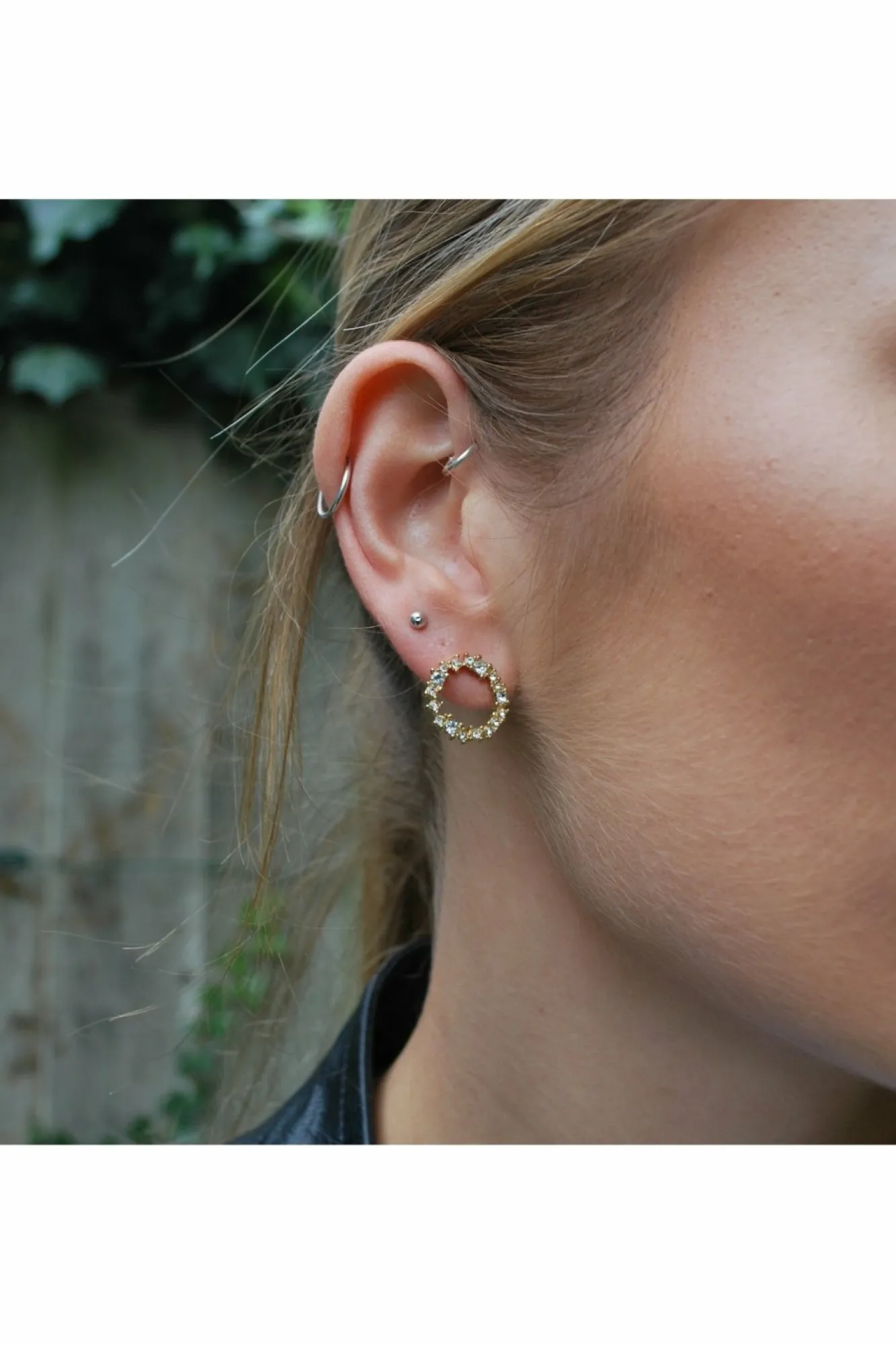 Jewellery^Last True Angel Crystal Cluster Circle Clip On Earring Gold