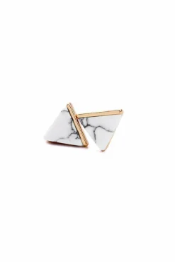 Jewellery^Last True Angel Marble Pyramid Earring In Gold White