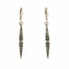 Jewellery^Last True Angel Thin Drop Crystal Earring In Gold & Pewter Antiquegold