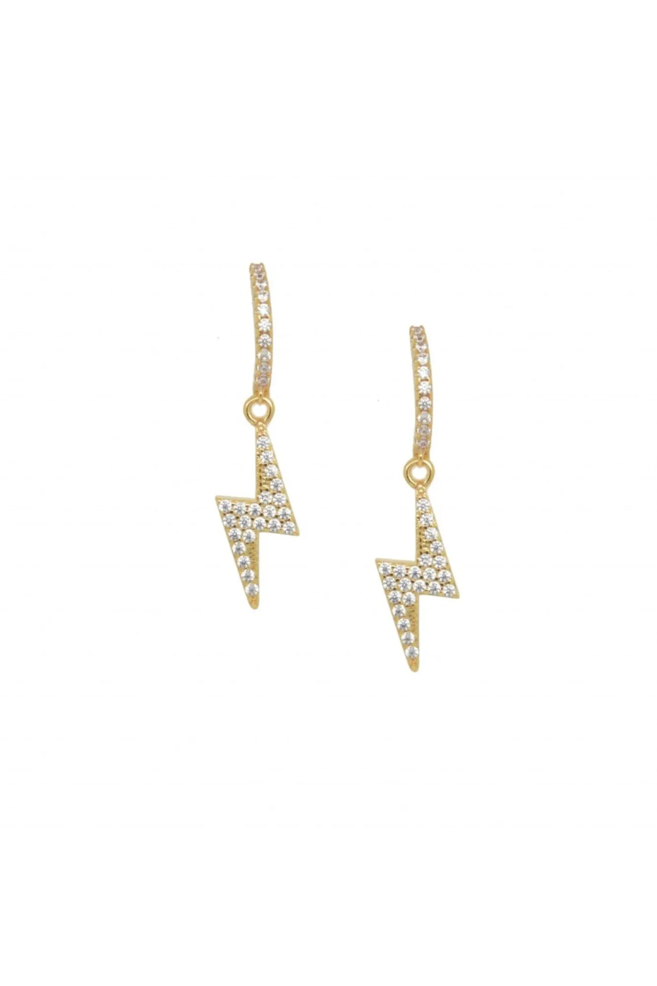 Jewellery^Last True Angel White Cubic Zirconia Lightning Bolt Drop Hug Gold
