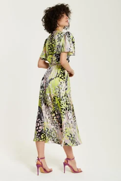 Midi Dresses^Liquorish Abstract Print Midi Wrap Dress Multicolour