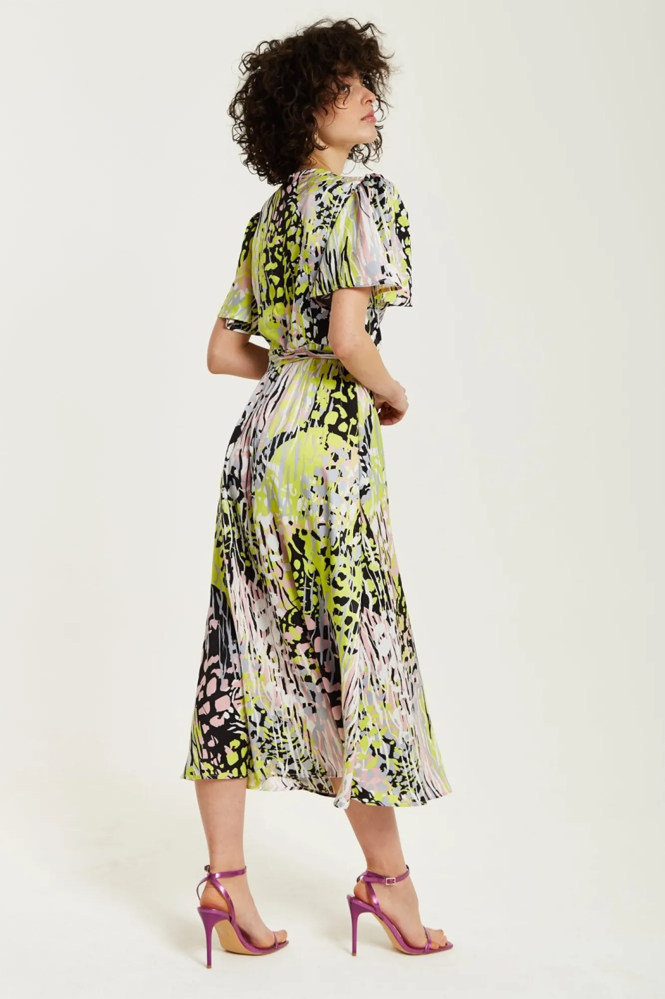 Midi Dresses^Liquorish Abstract Print Midi Wrap Dress Multicolour