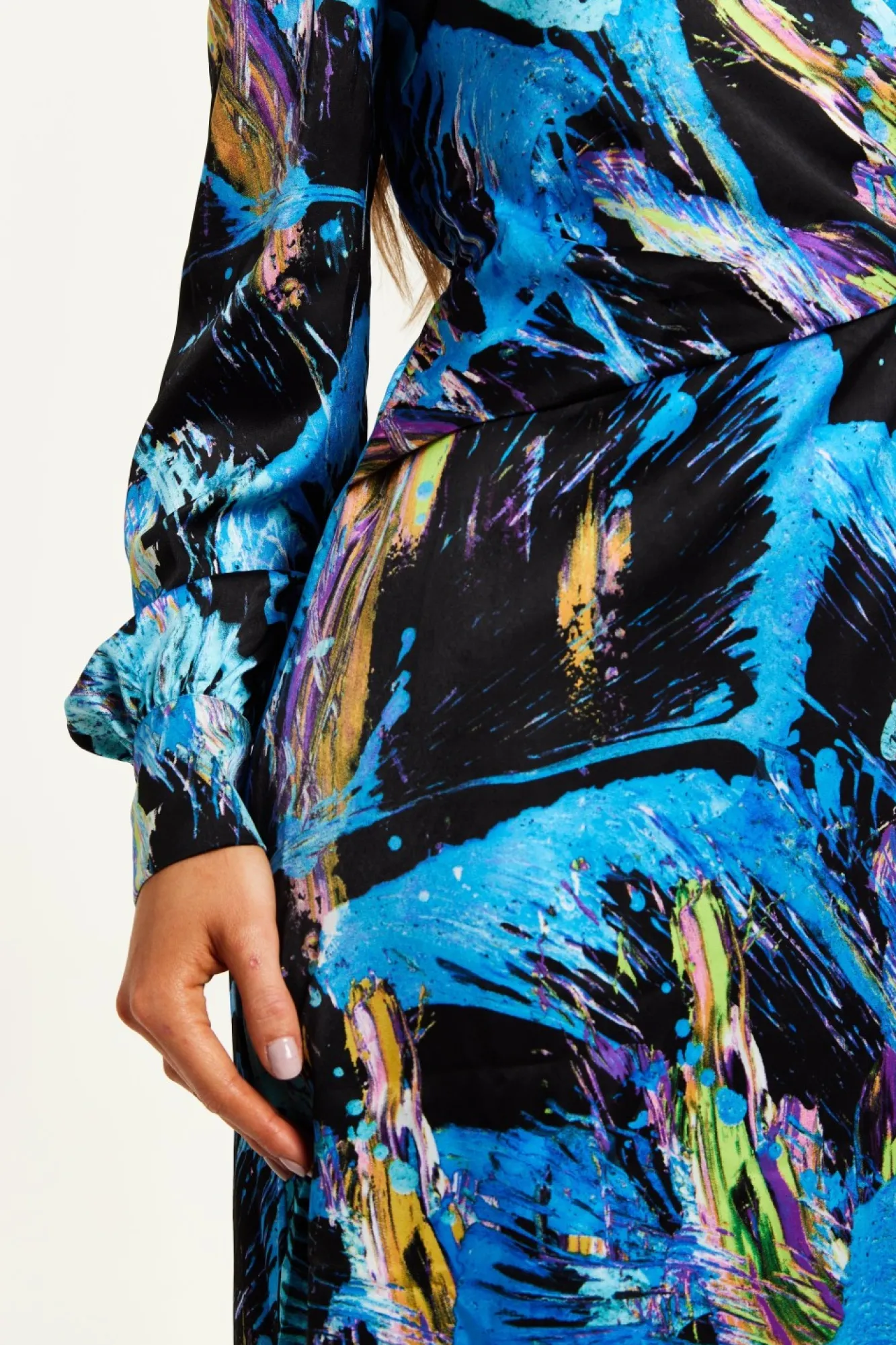 Midi Dresses^Liquorish Abstract Print Midi Wrap Dress Multicolour