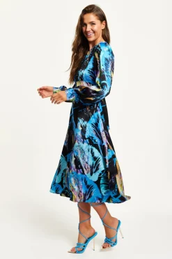 Midi Dresses^Liquorish Abstract Print Midi Dress Multicolour