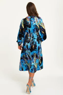 Midi Dresses^Liquorish Abstract Print Midi Dress Multicolour