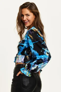 Crop Tops^Liquorish Abstract Print Top Multicolour
