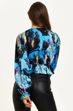 Crop Tops^Liquorish Abstract Print Top Multicolour