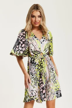 Mini Dresses^Liquorish Abstract Print Mini Dress Multicolour