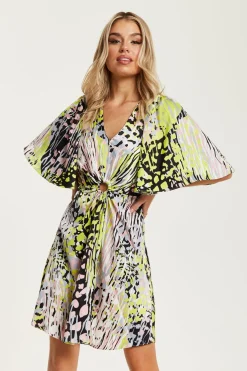 Mini Dresses^Liquorish Abstract Print Mini Dress Multicolour