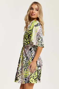 Mini Dresses^Liquorish Abstract Print Mini Dress Multicolour