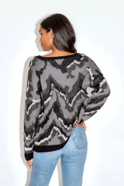 Jumpers^Liquorish Abstract Tones Jumper Grey