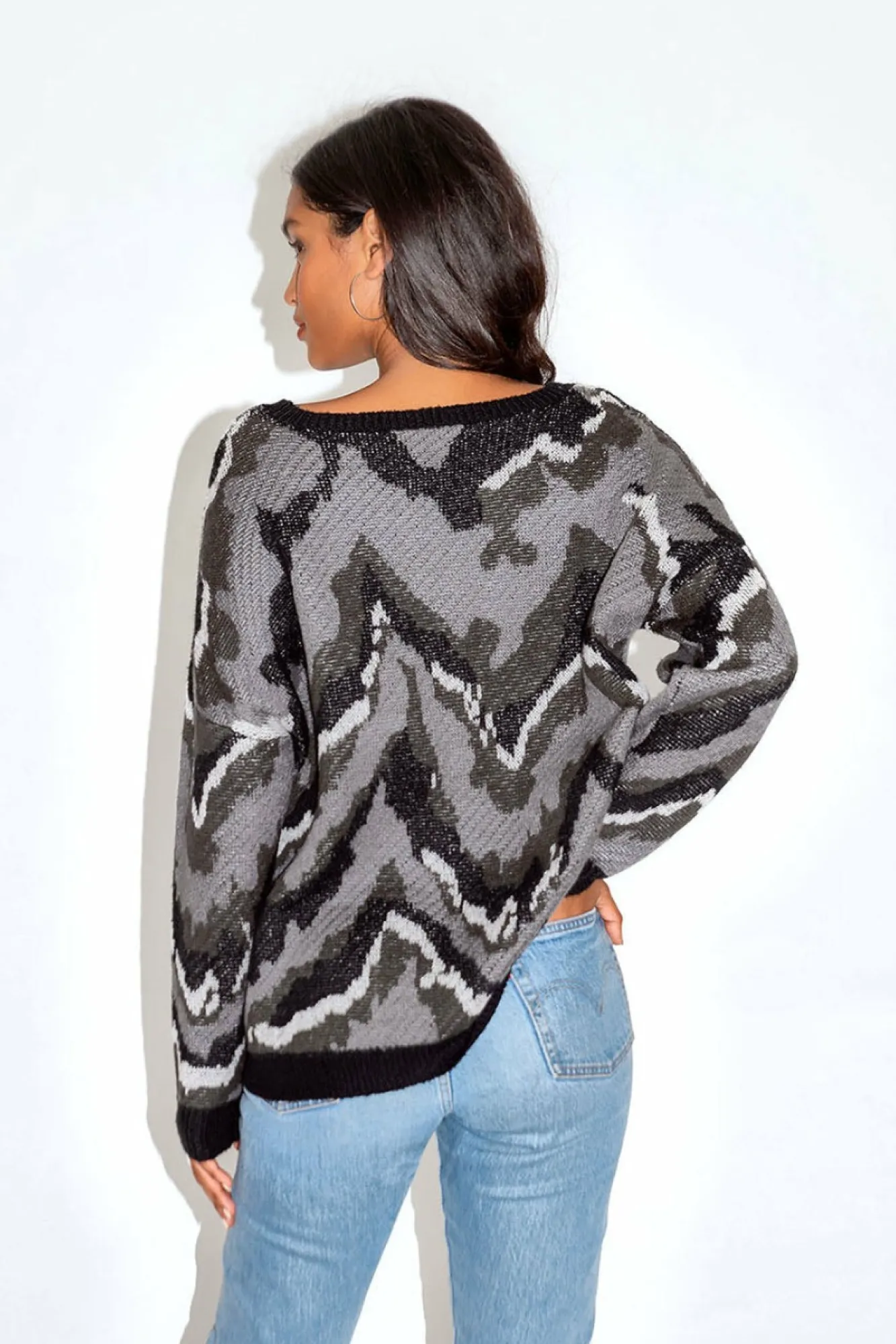 Jumpers^Liquorish Abstract Tones Jumper Grey