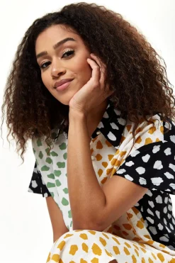 Midi Dresses^Liquorish Animal Print Oversized Shirt Dress Multicolor
