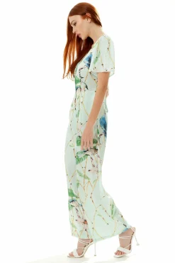 Jumpsuits^Liquorish Bird Print Jumpsuit In Mint Green Mintgreen