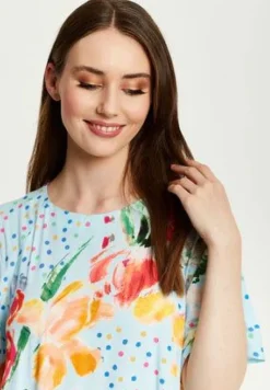 Midi Dresses^Liquorish Blue Floral Print Maxi Smock Dress Multicolor