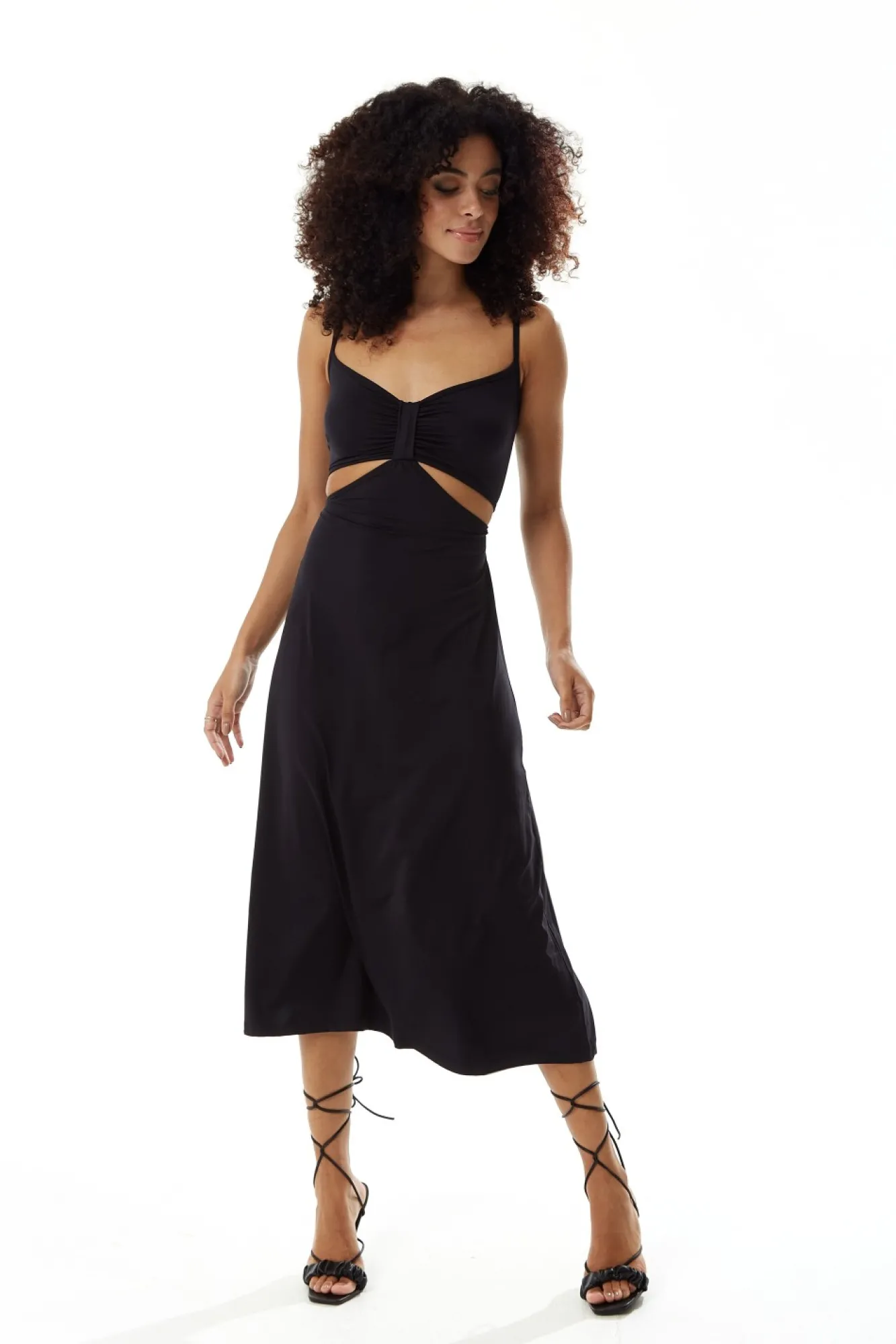 Midi Dresses^Liquorish Cami Dress With Cut Out Details Black